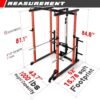 RitFit Power Cage with Optional LAT PullDown/Cable Crossover/Smith Machine System, 1000LB Squat Rack for Home & Garage Gym, with Weight Storage Rack and More Training Attachments, ASTM-Certified - Image 6