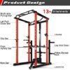 RitFit Power Cage with Optional LAT PullDown/Cable Crossover/Smith Machine System, 1000LB Squat Rack for Home & Garage Gym, with Weight Storage Rack and More Training Attachments, ASTM-Certified - Image 5