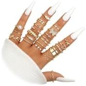 ÌF ME 24 Pcs Gold Vintage Knuckle Rings Set for Women Girls, Boho Dainty Stackable Midi Finger Rings, Snake Butterfly Signet Fashion Ring Pack Jewelry Gifts.