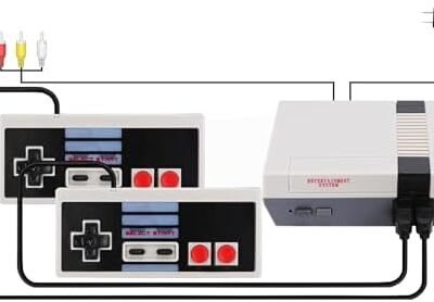 Retro Game Console – Mini Retro Game System Built-in 620 Games and 2 Controllers, Old-School Gaming System for Adults and Kids，8-Bit Video Game System with Classic Games