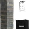 SPORT BEATS Gray Giant Tower Game Outdoor Games 54 Blocks Stacking Game Includes Carry Bag and Scoreboard