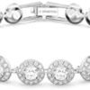 Swarovski Angelic Necklace and Bracelet Crystal Jewelry Collection, Rhodium Tone Finish, Blue Crystal, Clear Crystal