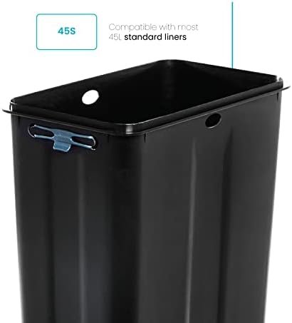 Home Zone Living 12 Gallon Slim Kitchen Trash Can, Stainless Steel, Step Pedal, 45 Liter - Image 7