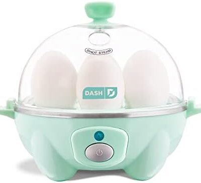DASH Rapid Egg Cooker: 6 Egg Capacity Electric Egg Cooker for Hard Boiled Eggs, Poached Eggs, Scrambled Eggs, or Omelets with Auto Shut Off Feature - Aqua, 5.5 Inch (DEC005AQ)