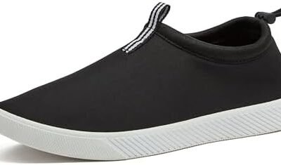 Lands' End Slip On Water Shoes for Women, Quick Dry Neoprene Sport Womens Water Shoes with Drainage Holes for Beach or Pool, Blue or Black Swim Shoes Women, Adult Size 6-11 Aqua Socks