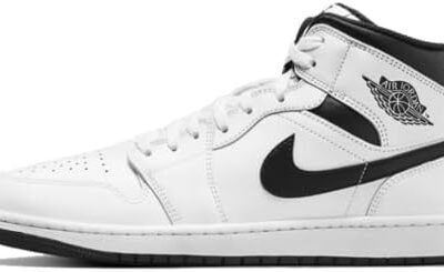 Jordan Men's 1 Mid White/Black-White-Black (DQ8426 132)