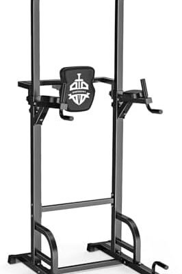 Sportsroyals Power Tower Pull Up Dip Station Assistive Trainer Multi-Function Home Gym Strength Training Fitness Equipment 440LBS