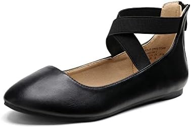 DREAM PAIRS Women's Comfortable Fashion Elastic Ankle Straps Flats Shoes