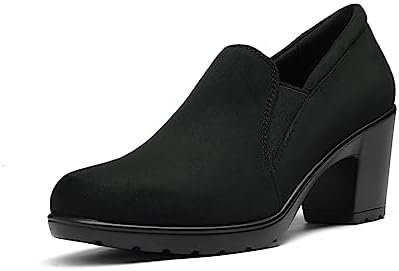 DREAM PAIRS Women's Low Chunky Block Heels Pumps Comfortable Slip-on Heeled Loafers Dress Work Shoes for Office Business