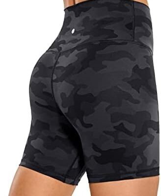 CRZ YOGA Womens Naked Feeling Biker Shorts - 3'' / 4'' / 6'' / 8'' / 10'' High Waist Yoga Workout Running Shorts Spandex