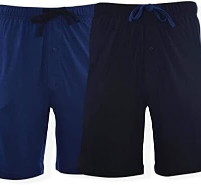 Hanes Men's 2-Pack Cotton Knit Shorts Waistband & Pockets, Assorted Colors and Sizes