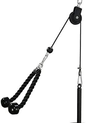LFJ LAT Pull Down and Lift Weight Pulley System Cable Machine Pulley Attachment for Triceps Pull Down, Biceps Curl, Back, Forearm, Shoulder Home Gym Equipment