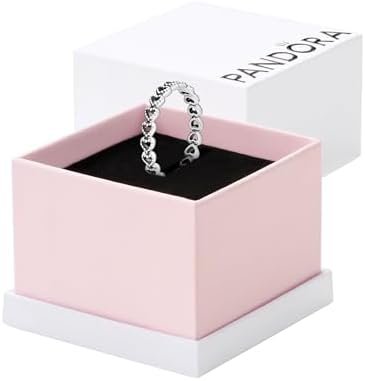 Pandora Band of Hearts Ring - Stackable Ring for Women - Sterling Silver - With Gift Box