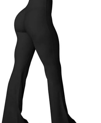 HEGALY Women's Flare Yoga Pants - Crossover Flare Leggings High Waisted Tummy Control Workout Casual Bootcut Pants