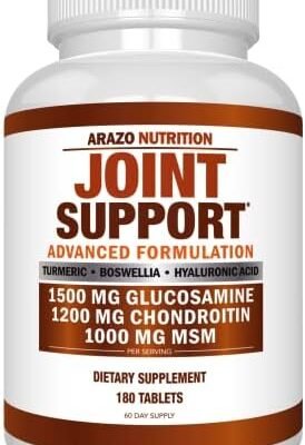 Glucosamine Chondroitin Turmeric Msm Boswellia - Joint Support Supplement for Relief 180 Tablets - Arazo Nutrition