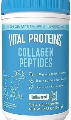 Vital Proteins Collagen Peptides Powder, Promotes Hair, Nail, Skin, Bone and Joint Health, Zero Sugar, Unflavored 9.33 OZ