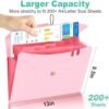 Sooez 7 Pocket Expanding File Folder, Premium Accordion File Organizer, Letter Size Folders for Documents, Sleek Filing Folders with Bungee Closure, Portable Folders for School Office Supplies, Pink - Image 2