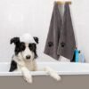 Puomue Microfiber Dog Towels for Drying Dogs, Super Absorbent and Soft Pet Grooming Towel, 40 Inch X 23.6 Inch, Perfect Dog Shower & Bath Supplies for Large, Medium or Small Dogs, Grey - Image 5