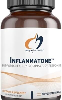 Designs for Health Inflammatone - Turmeric Supplements with Proteolytic Enzymes, Boswellia, Quercetin & Resveratrol - Support Lymphatic Drainage, Joint Health + Inflammatory Response* (60 Caps)