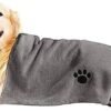 Puomue Microfiber Dog Towels for Drying Dogs, Super Absorbent and Soft Pet Grooming Towel, 40 Inch X 23.6 Inch, Perfect Dog Shower & Bath Supplies for Large, Medium or Small Dogs, Grey