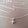 Annika Bella Sterling Silver Star Necklace for Women, Length 15-17 Inches, Tiny Cubic Zirconia North-Star Charm Pendant Necklace, Waterproof, Celestial Jewelry Gift for Her (Necklace Set of 2) - Image 4