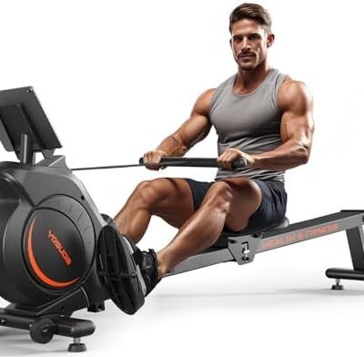 YOSUDA Magnetic/Water Rowing Machine 350 LB Weight Capacity - Foldable Rower for Home Use with Bluetooth, App Supported, Tablet Holder and Comfortable Seat Cushion