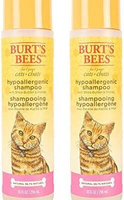 Burt's Bees for Pets Cat Hypoallergenic Shampoo With Shea Butter & Honey | Moisturizing & Nourishing Cat Shampoo | Cruelty, Sulfate & Paraben Free, pH Balanced for Cats - Made in USA, 10 Oz - 2 Pack