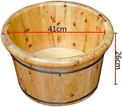 Foot Bath Barrel Solid Wood Steam Fumigation Barrel Home Massage Adult Tub Foot Basin Beauty and Household Wash Basin (Color : A) (B) - Image 2