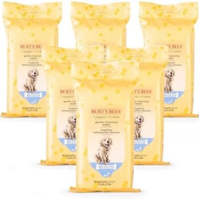 Burt's Bees for Pets Puppy Wipes | Tearless Puppy & Dog Wipes for Cleaning and Grooming | Cruelty Free, Sulfate & Paraben Free, pH Balanced for Dogs - Made in USA, 50 Count - 6 Pack