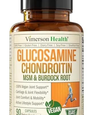 Vegan Glucosamine Chondroitin, Phytodroitin MSM Supplement Capsules. Joint Support Supplement Without Shellfish. 100% Vegan, Non-GMO & Plant-Based. Knees, Joint Health & Inflammation Balance. 90 Caps