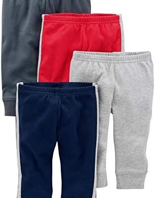Simple Joys by Carter's Unisex Babies' Cotton Pants, Pack of 4