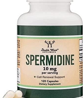 Spermidine Supplement (10mg of 99% Spermidine 3HCL - Third Party Tested) 120 Capsules - Over 100x More Potent Than Wheat Germ Extract for Cell Membrane, Telomere Health and Aging by Double Wood