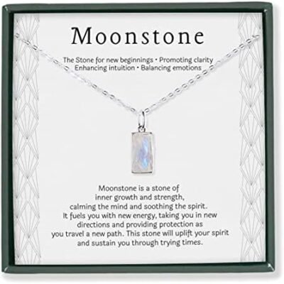 HOPE LOVE SHINE New Beginnings Rainbow Moonstone Sterling Silver Necklace for Women