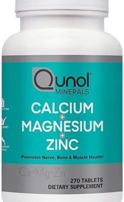 Qunol Calcium 3 in 1 Tablets with Calcium, Magnesium & Zinc for Immune Support, Bone, Nerve, and Muscle Health Supplement, 270 Count