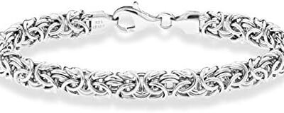 Miabella Italian 925 Sterling Silver Byzantine Bracelet for Women, Handmade in Italy