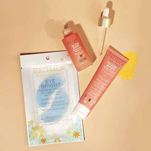 Pacifica Beauty | Glow Baby Vitamin C Trial + Value Kit | 3-Piece Skin Care Gift Set | Travel Friendly | Brightening Face Serum, Face Wash/Cleanser, Under Eye Patches | Glycolic Acid, AHA | Vegan - Image 3