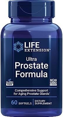 Life Extension Ultra Prostate Formula, saw palmetto for men, pygeum, stinging nettle root, lycopene, 11 nutrients for prostate function, non-GMO, gluten-free, 60 softgels