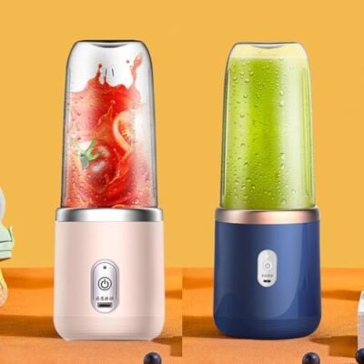 Generic Portable Blenders Juicer - Kitchen USB Rechargeable 1200mAh Juicer Blenders with 6 Blades, Mini Juicer Blenders for Home Office Gym Sports and Travel