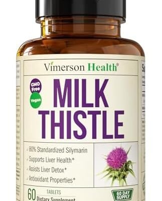 Milk Thistle Supplement for Liver Cleanse Detox & Repair - 80% Silymarin, Milk Thistle Extract. Aids Liver Detox & Liver Support. 100% Vegan Liver Health Supplement with Milk Thistle Seeds. 60 Tabs