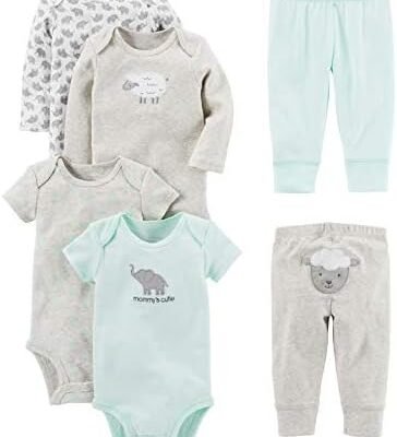 Simple Joys by Carter's baby-boys 6-piece Bodysuits (Short and Long Sleeve) and Pants Set