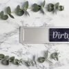 Dishwasher Magnet Clean Dirty Sign, Strong Universal Dirty Clean Dishwasher Magnet Indicator for Kitchen Organization, Slide Rustic Farmhouse Black and White Wood - Image 3
