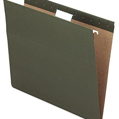 Pendaflex Hanging File Folders, Letter Size, Standard Green, 1/5-Cut Adjustable Tabs, 25 Per Box (81602), Standard Green - 1/5 Tabs