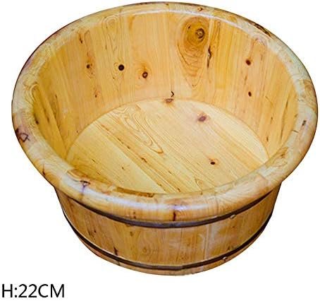 Foot Bath Barrel Solid Wood Steam Fumigation Barrel Home Massage Adult Tub Foot Basin Beauty and Household Wash Basin (Color : A) (B) - Image 3