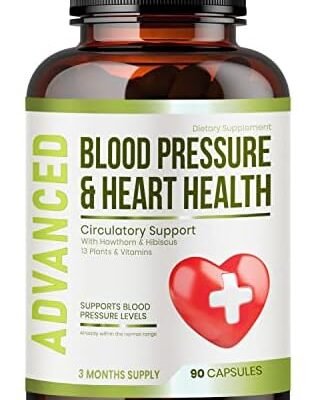 Heart Health Blood Pressure Support Supplement - Support Blood Pressure & Healthy Circularity Naturally with Hawthorn Berry & Hibiscus.Vitamins Pills for Healthy Hypertension (BP) & Healthy Heart.