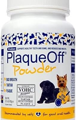 ProDen PlaqueOff Powder for Pets - Cat & Dog Breath Freshener - Plaque & Tartar Remover for Pet Oral Care - 60g