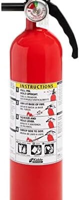 Kidde Fire Extinguisher for Home, 1-A:10-B:C, Dry Chemical Extinguisher, Red, Mounting Bracket Included, 1 Pack