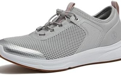 Lands' End Slip On Water Sneakers for Women with Quick Dry Mesh, Lightweight Sport Womens Water Shoes with Drainage Holes for Beach or Pool, Black or Silver, Adult Size 6-11 Water Shoes for Women