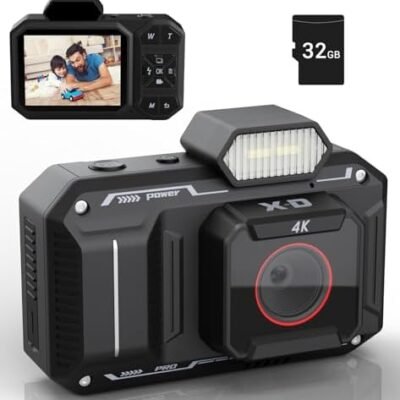 Digital Camera for Photography 48MP - 4K Vlogging Video Cameras with 2.8" Screen - Compact and Portable for Kids Teens Beginners - 18X Zoom Point & Shoot Camara - Include 32G Sd Card - Black