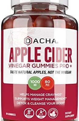 Premium Apple Cider Vinegar Gummies – 80 Count, 1000mg Raw, Organic, Unfiltered ACV from The Mother, Not Sticky, Immune, Detox, Fitness & Acid Reflux Heartburn Pomegranate Beet Root Vitamin B9 B12