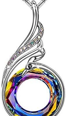 Kate Lynn "Rise From the Ashes Phoenix Necklace Made with Crystals from Austria, 18"+2" Necklace, Packaged with Jewelry Box, Birthday Gift for Women, Symbol of Luck and Renewal